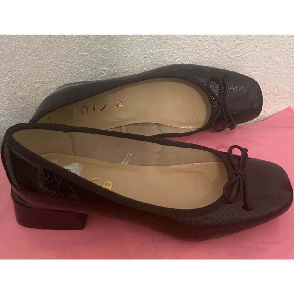 UNISA Classic Ballet Black Patent Leather Women’s Shoes 8 1/2 Run Big 9 NEW